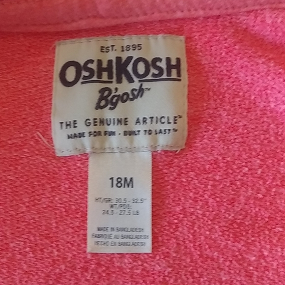 Oshkosh Girl's "Awesome" Pink Front Zippered Hoody - Picture 6 of 8